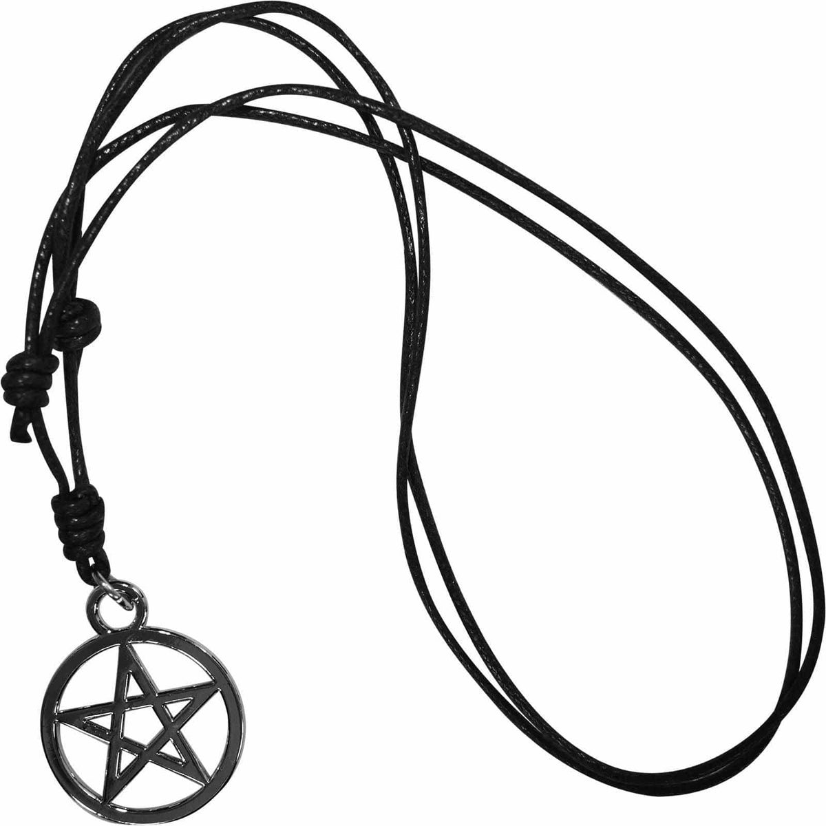 5 Point Star Circle Pentagram Pendant Necklace Cord Chain Mens Womens