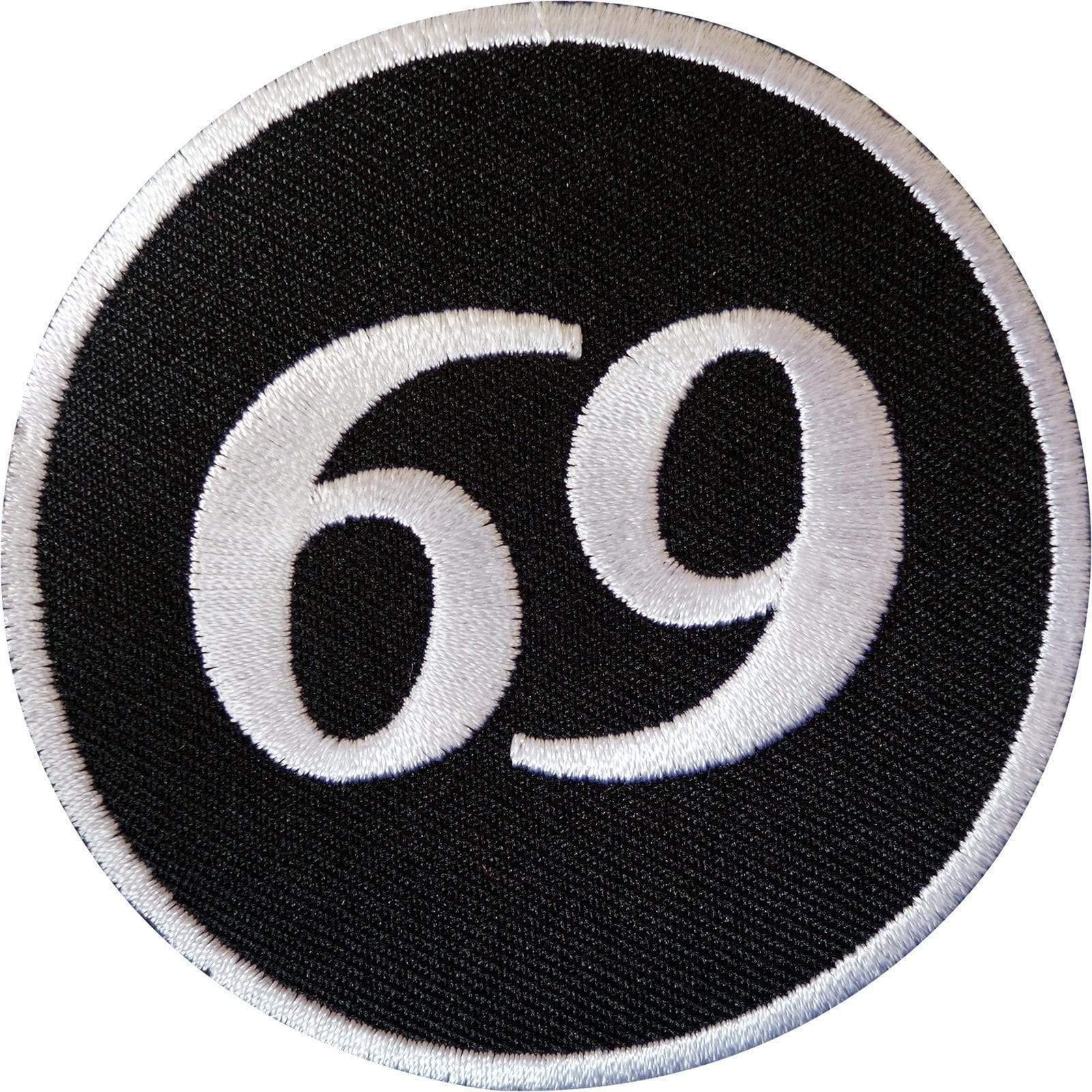 69p Lable 69 Patch Iron Sew On Cloth Jacket Biker Motorcycle Motorbike Sex Posit