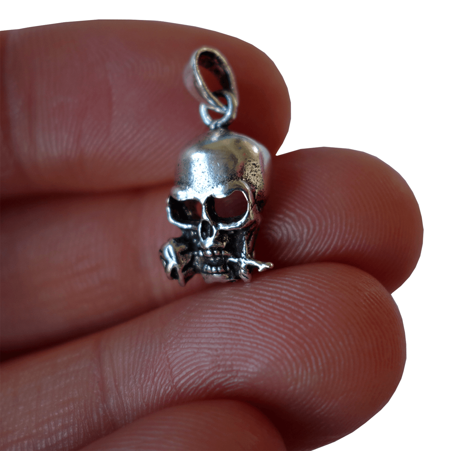 925 Sterling Silver Skull Rose Pendant Mens Womens Ladies Boys Girls Jewellery