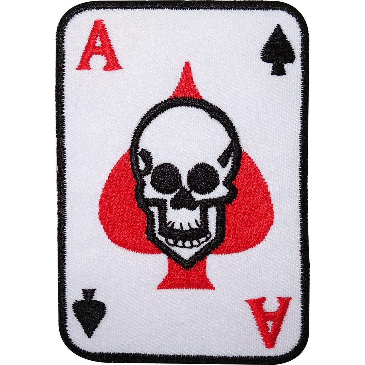 Ace of Spades Skull Playing Card Embroidered Iron / Sew On Patch Jeans Bag Badge