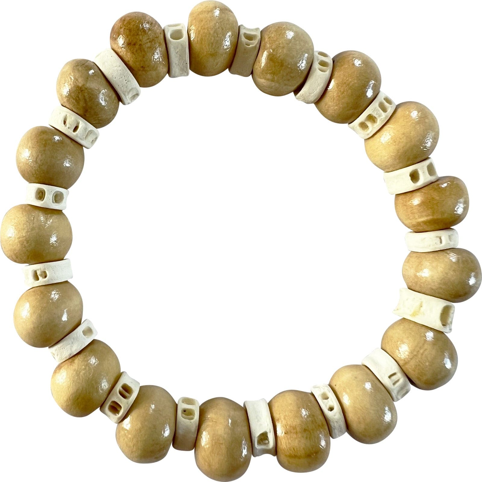 Beaded Wood Bracelet Wristband Bangle Mens Womens Boys Girls Handmade Jewellery