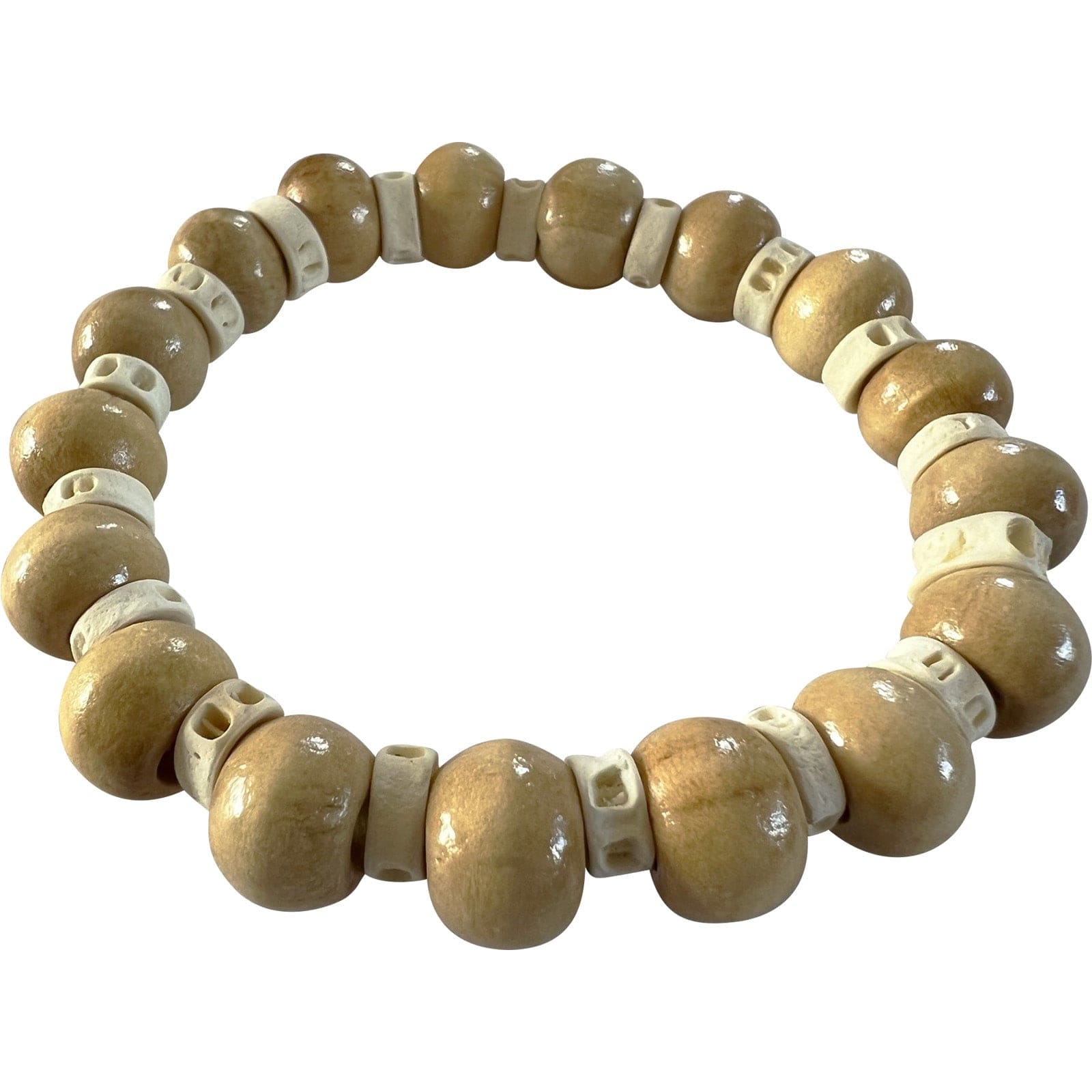 Beaded Wood Bracelet Wristband Bangle Mens Womens Boys Girls Handmade Jewellery