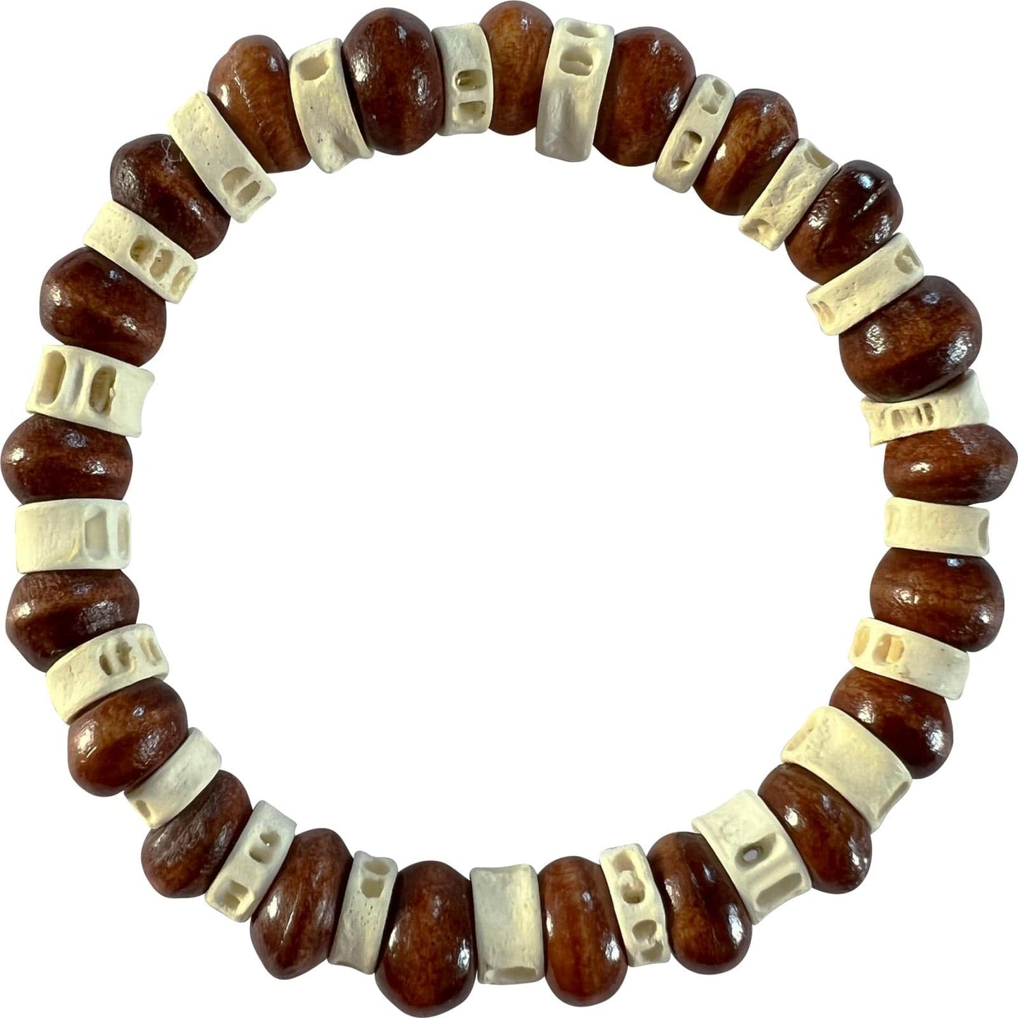 Beaded Wood Bracelet Wristband Bangle Mens Womens Wooden Bead Handmade Jewellery