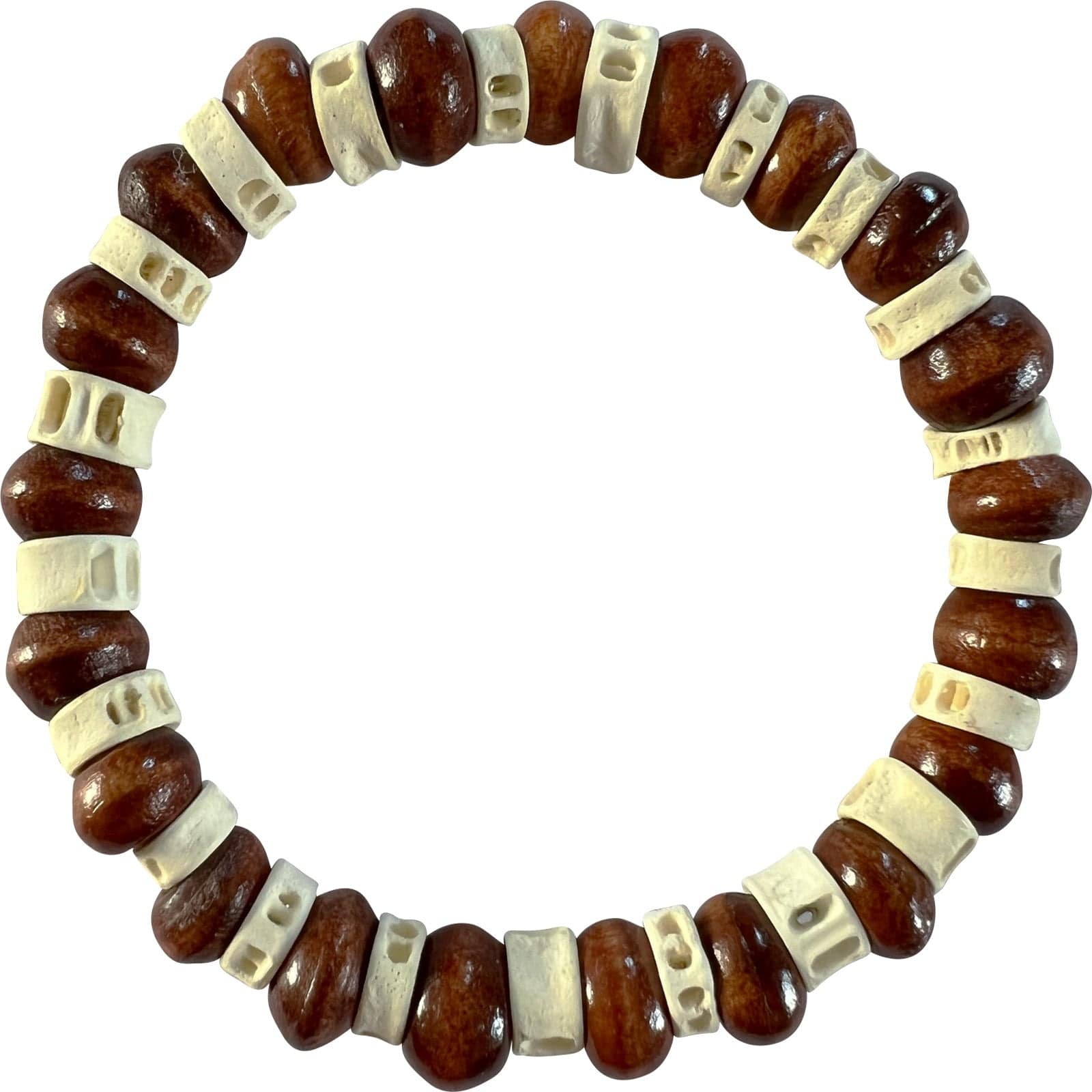 Beaded Wood Bracelet Wristband Bangle Mens Womens Wooden Bead Handmade Jewellery