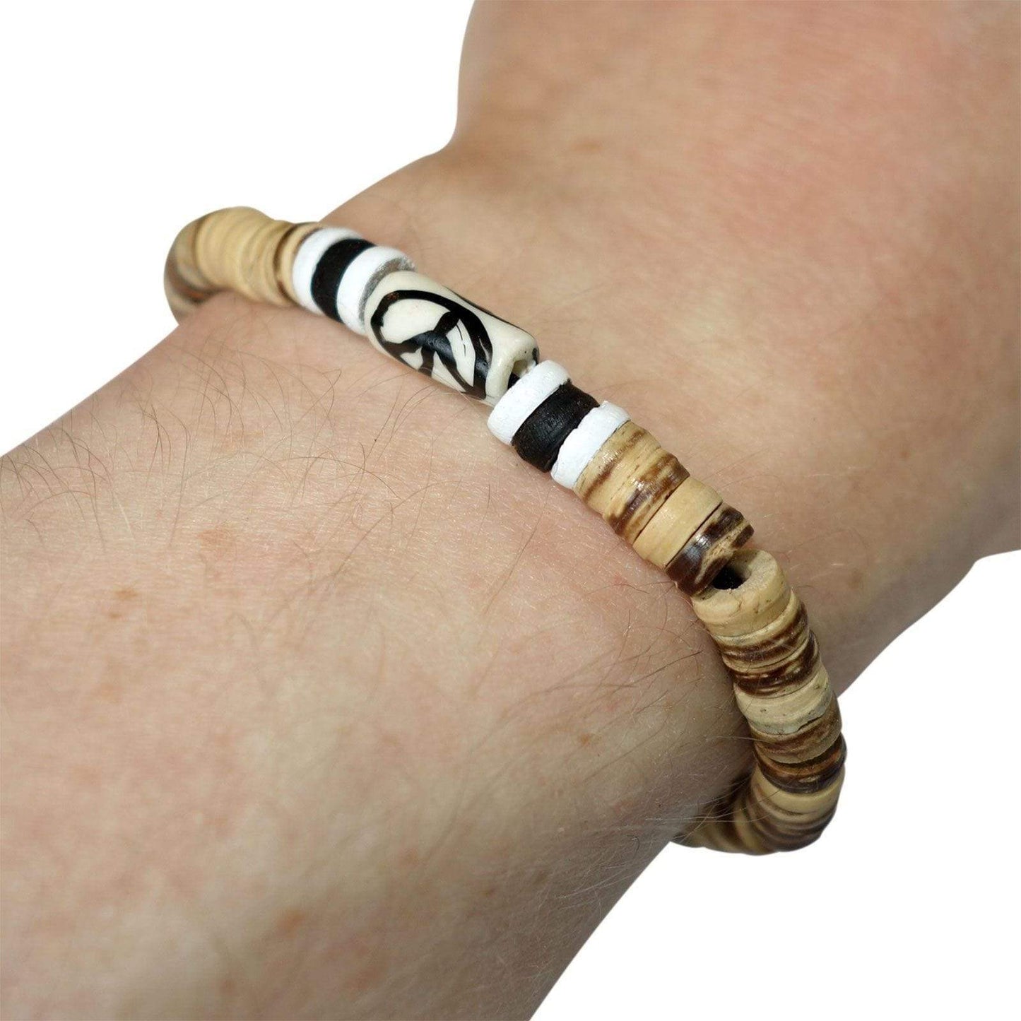 Beaded Wooden Bracelet Wristband Bangle Mens Womens Boys Girls Ladies Jewellery