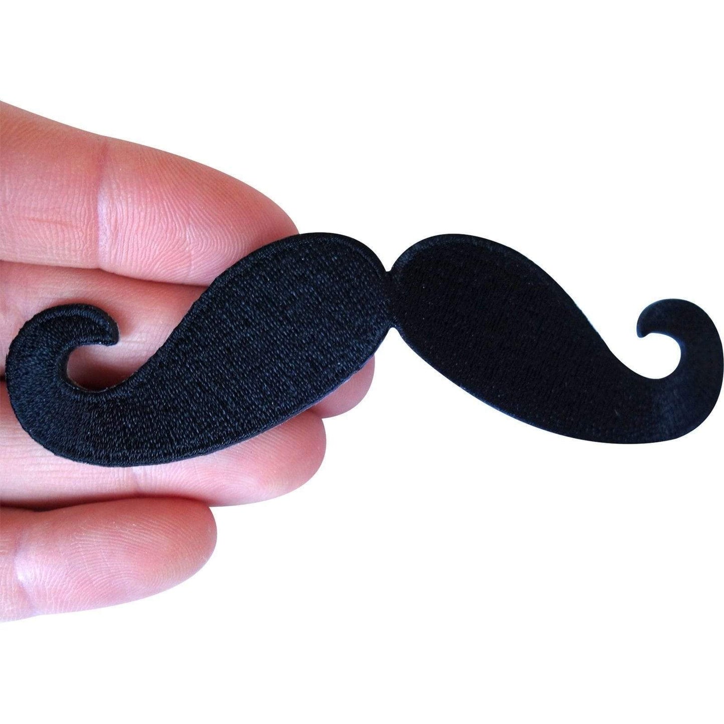 Big Large Embroidered Iron On Black Moustache Patch Sew On Mustache Cloth Badge