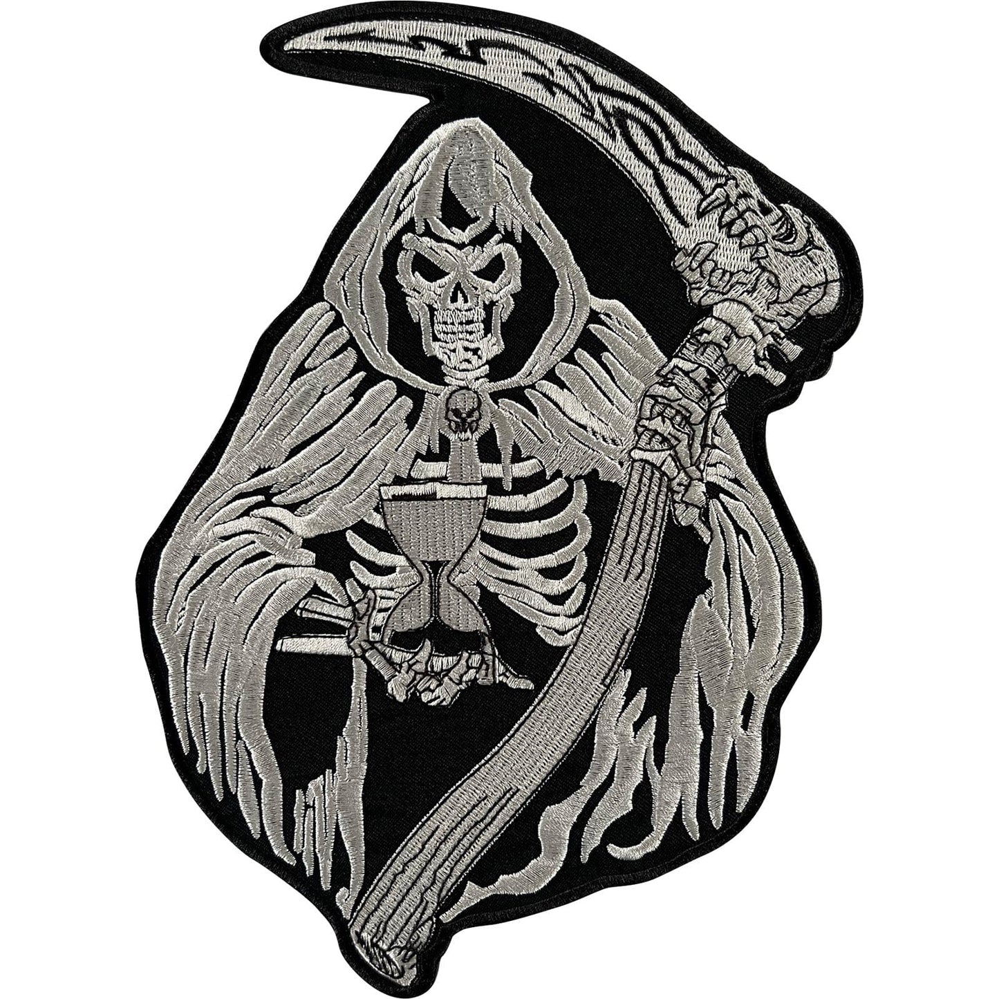 Big Large Grim Reaper Motorbike Jacket Back Patch Iron Sew On Embroidered Badge