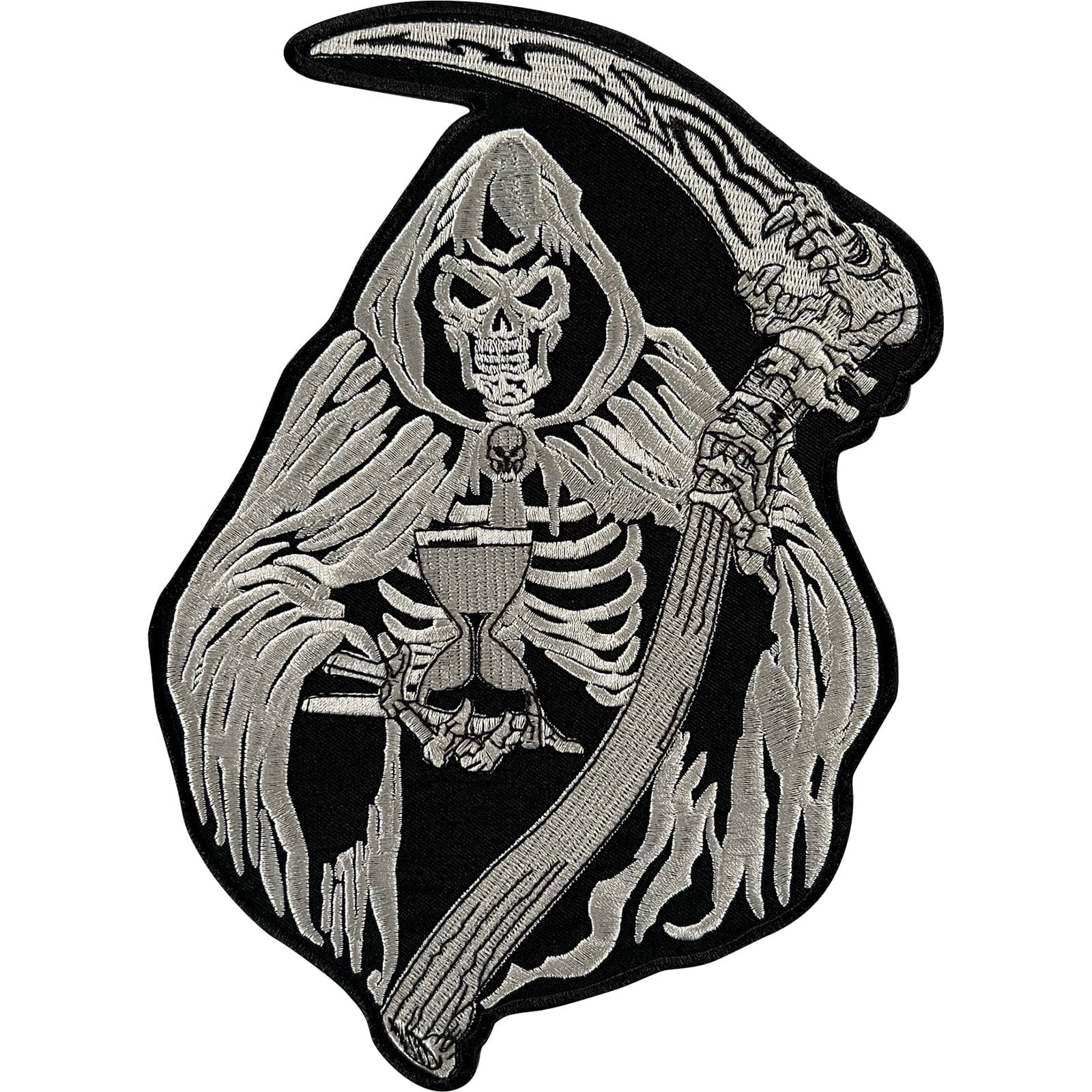 Big Large Grim Reaper Motorbike Jacket Back Patch Iron Sew On Embroidered Badge