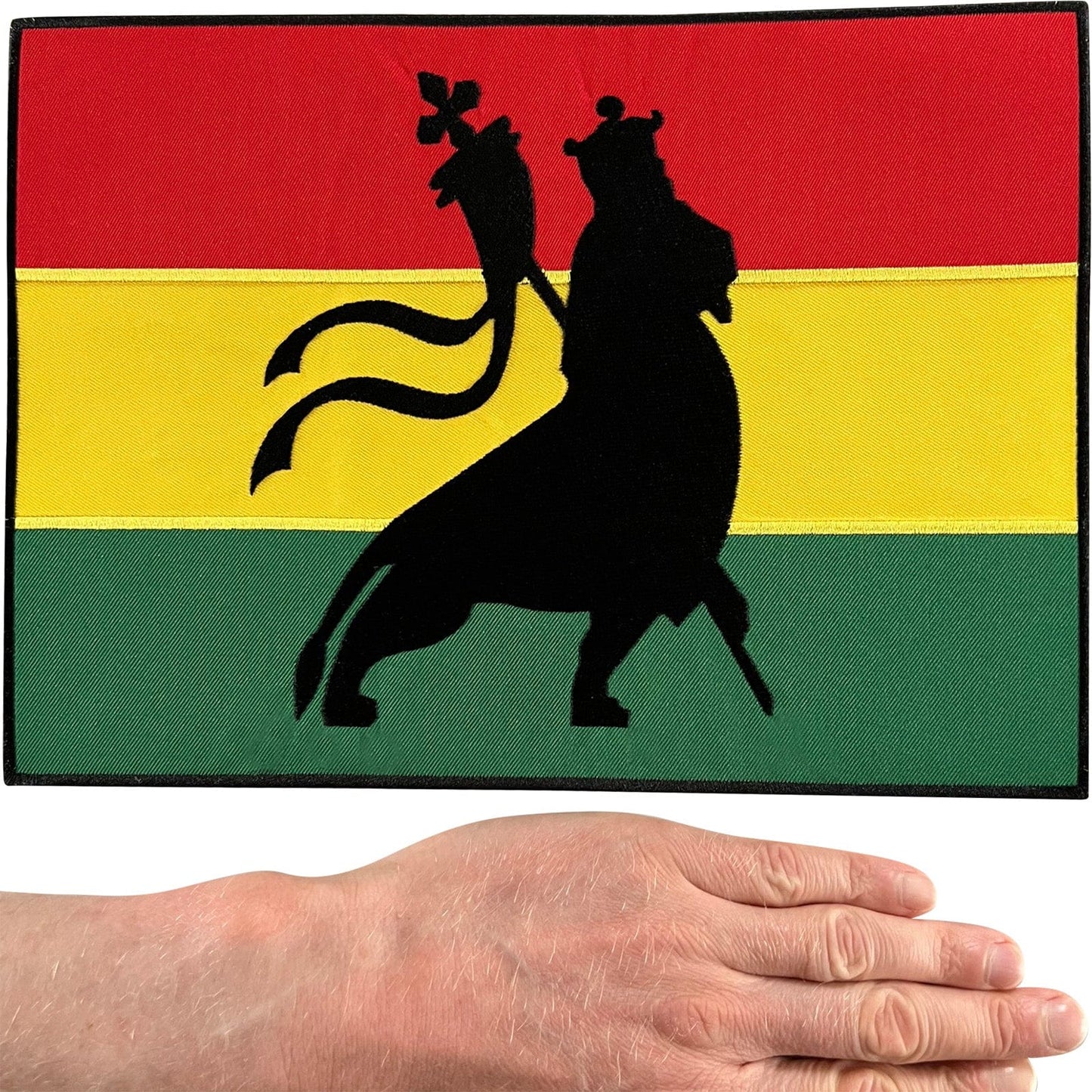Big Large Iron On Sew On Rasta Flag Lion Of Judah Patch Africa Embroidered Badge