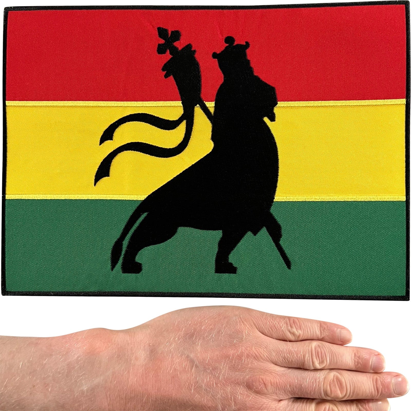 Big Large Iron On Sew On Rasta Flag Lion Of Judah Patch Africa Embroidered Badge