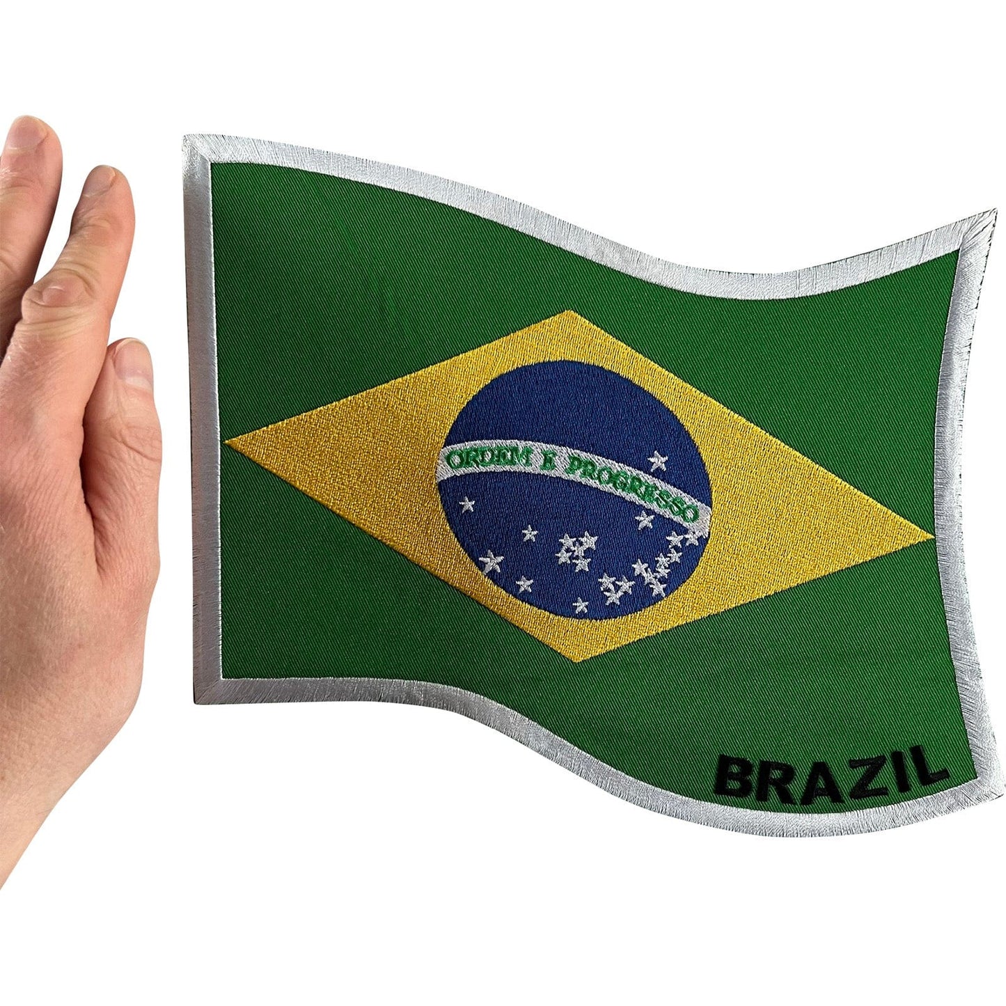 Big Large Iron Sew On Brazil Flag Patch Embroidered Badge For Jacket Clothes Bag