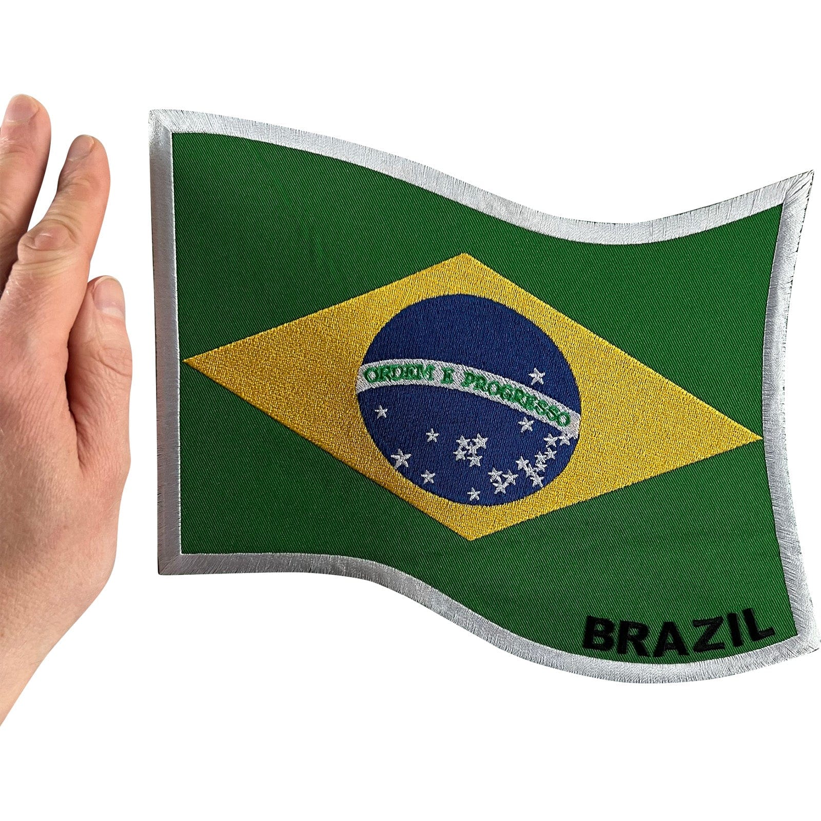 Big Large Iron Sew On Brazil Flag Patch Embroidered Badge For Jacket Clothes Bag