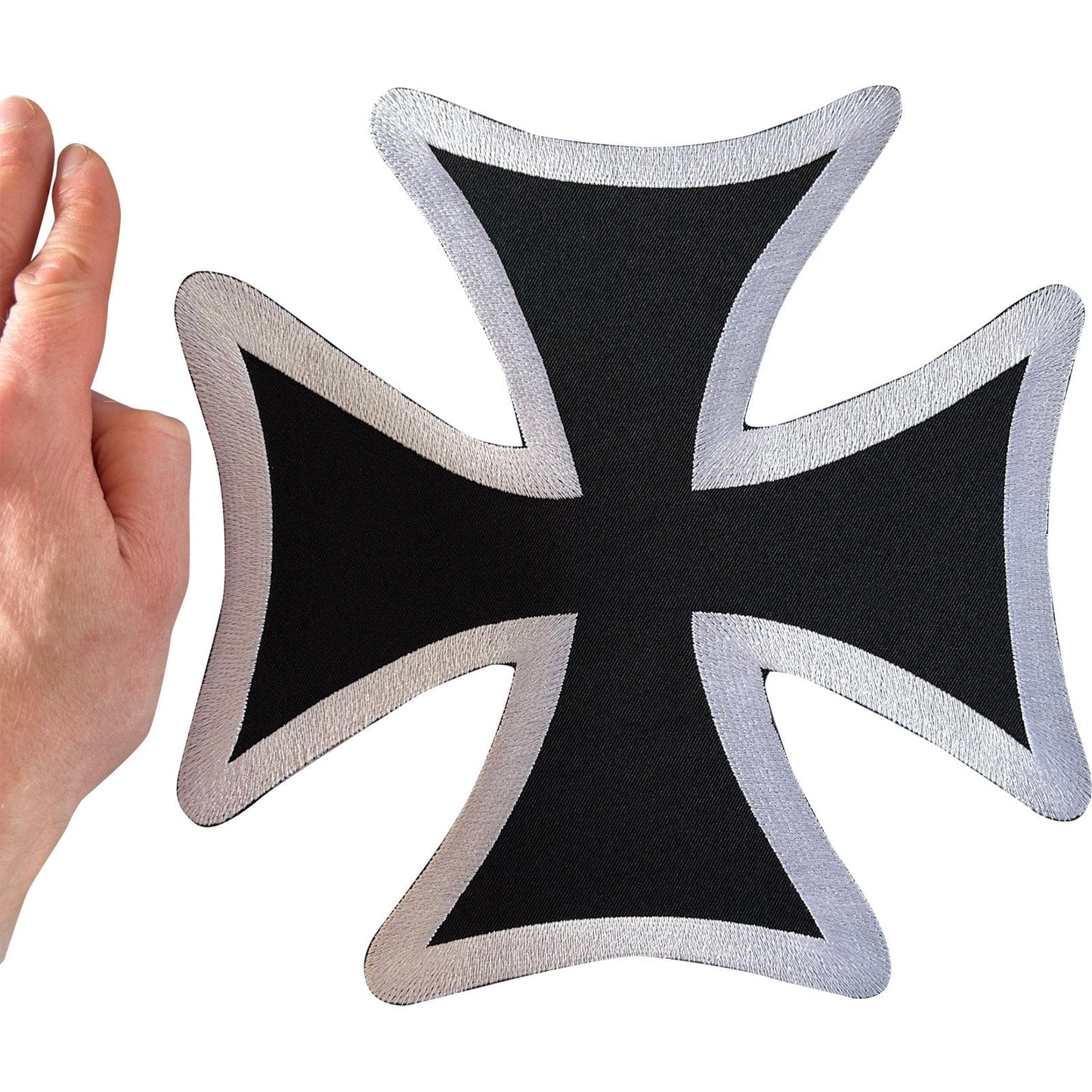 Big Large Iron Sew On Cross Patch Denim Leather Jacket Biker Embroidered Badge