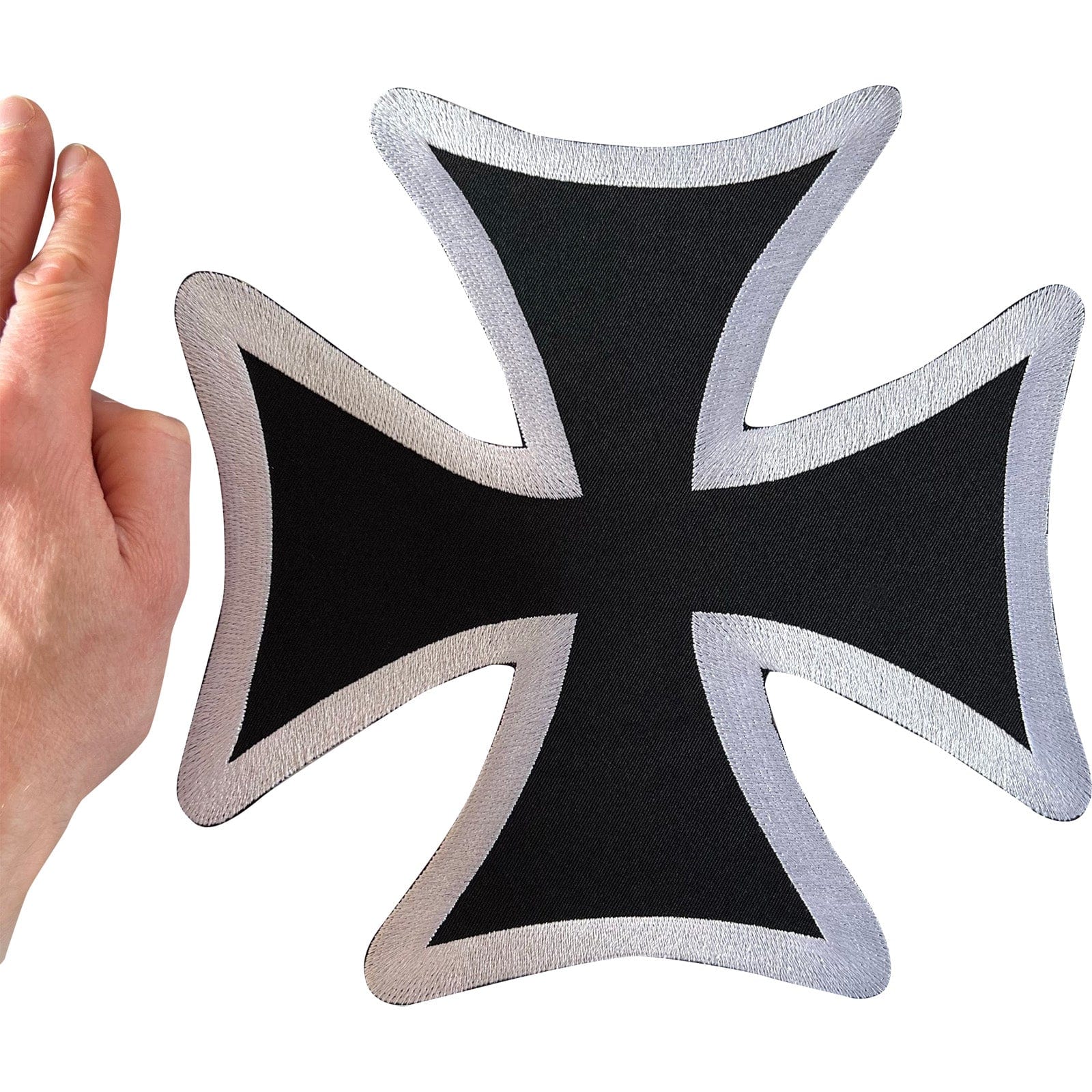 Big Large Iron Sew On Cross Patch Denim Leather Jacket Biker Embroidered Badge