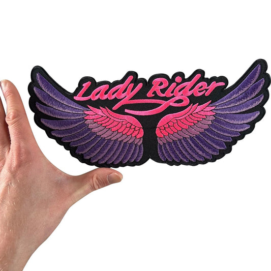 Big Large Lady Rider Iron Sew On Patch Motorbike Motorcycle Jacket Clothes Badge