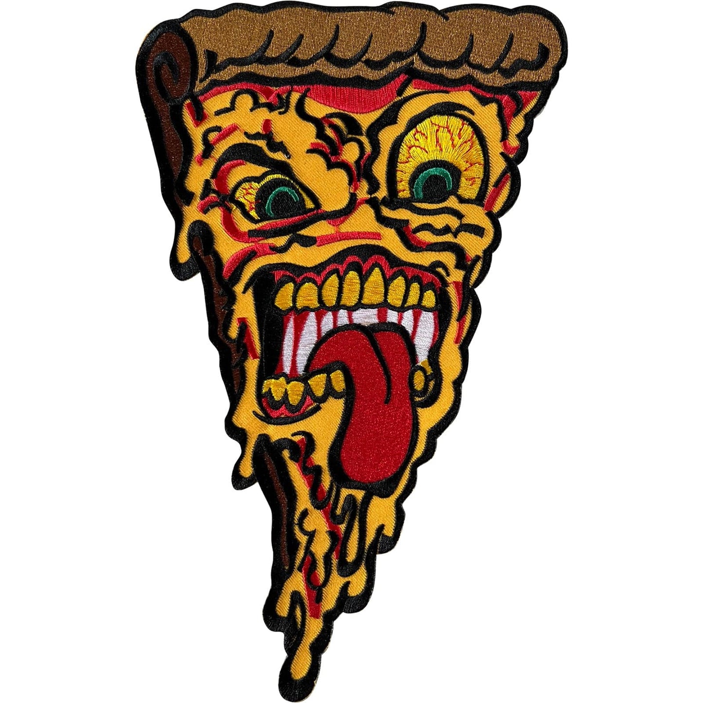 Big Large Pizza Slice Patch Iron Sew On Back Denim Jacket Coat Embroidered Badge