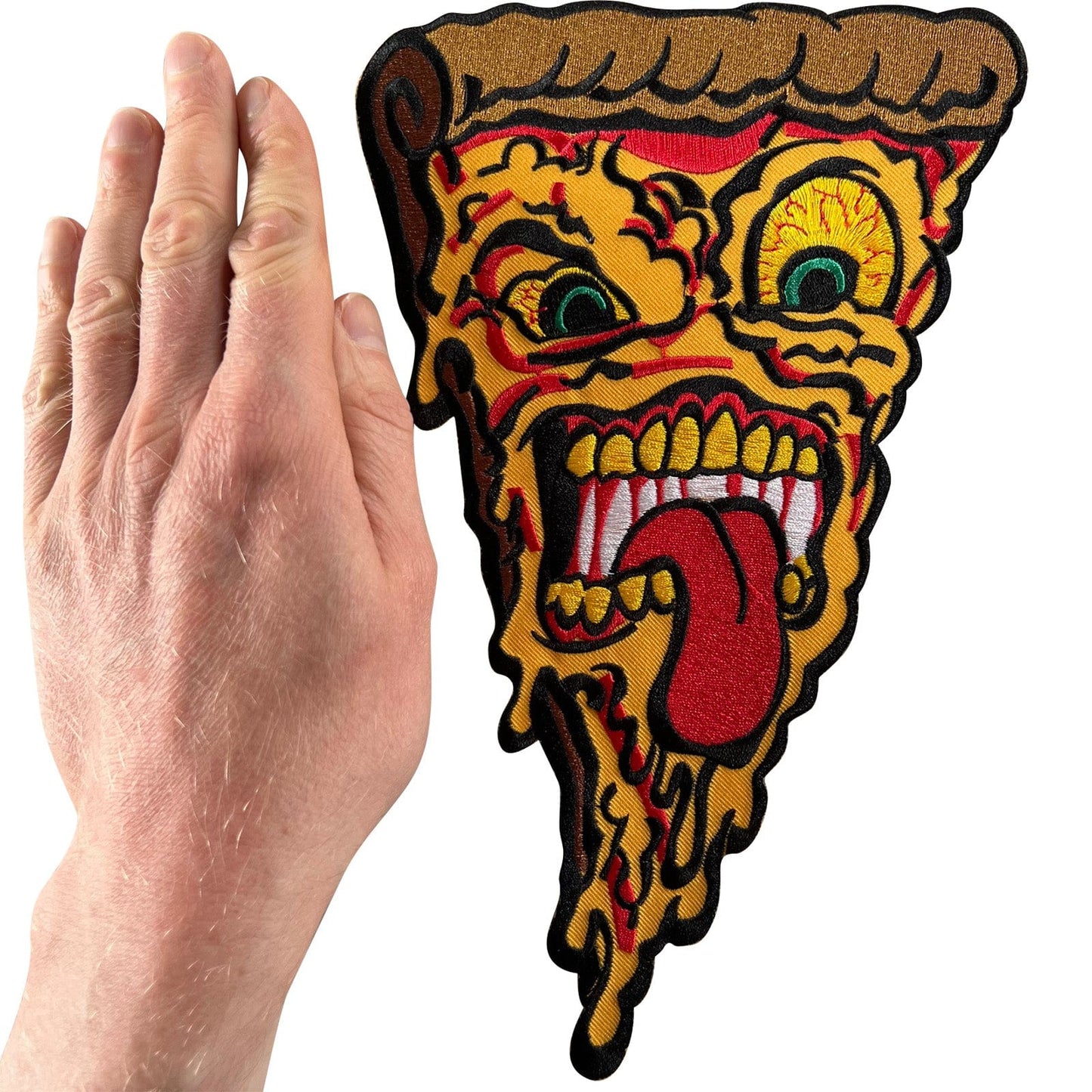 Big Large Pizza Slice Patch Iron Sew On Back Denim Jacket Coat Embroidered Badge