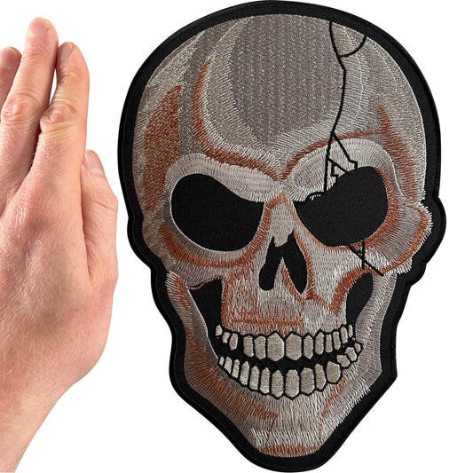 Big Skull Patch Iron Sew On Clothes Jacket Coat T Shirt Large Embroidered Badge