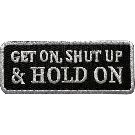 Biker Patch Iron Sew On Jacket Bag Motorcycle Motorbike Black Embroidered Badge