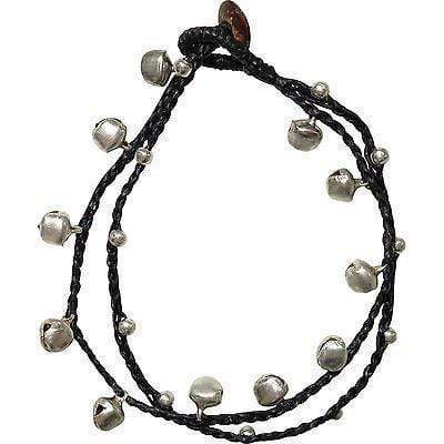 Black Ankle Bracelet Foot Anklet Chain Silver Bells Mens Ladies Feet Jewellery Black Ankle Bracelet Foot Anklet Chain Silver Bells Mens Ladies Feet Jewellery