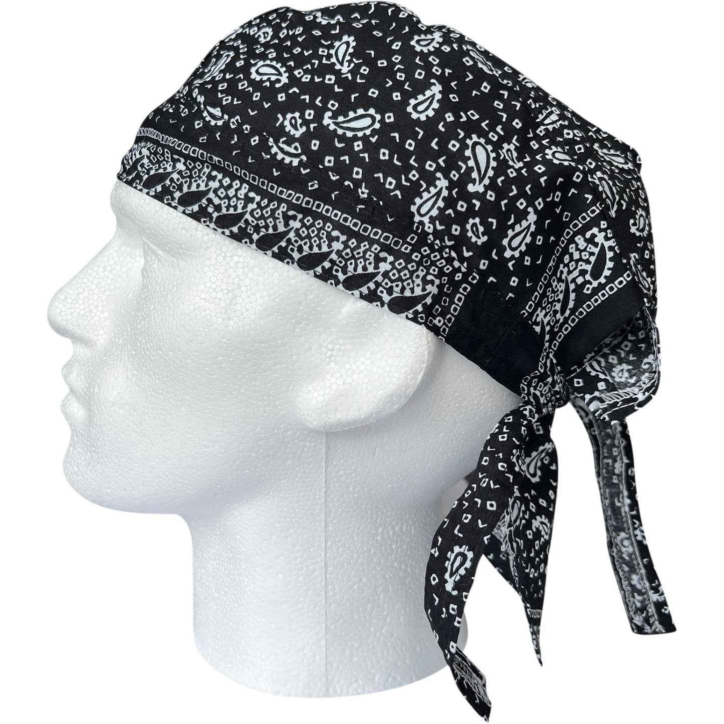 Black Bandana Zandana Hairband Headband Headscarf Durag Hair Head Band Hat Cap