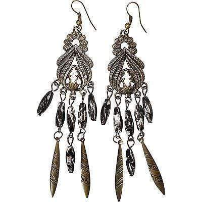 Black Bronze Beads Dangle Drop Hook Earrings Womens Kids Girls Ladies Jewellery Black Bronze Beads Dangle Drop Hook Earrings Womens Kids Girls Ladies Jewellery