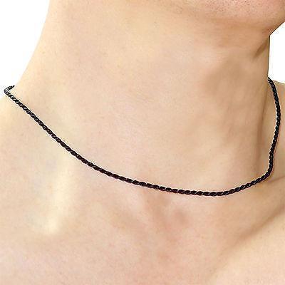 Black Cord Surfer Tribal Ethnic Necklace Chain Choker Mens Womens Kids Jewellery