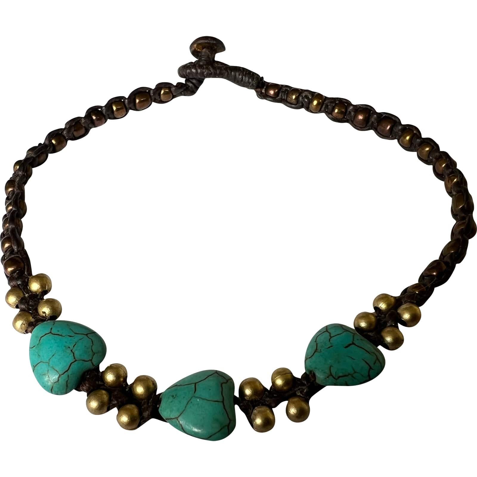 Black Gold Turquoise Heart Anklet Foot Chain Ankle Bracelet Women Girl Jewellery