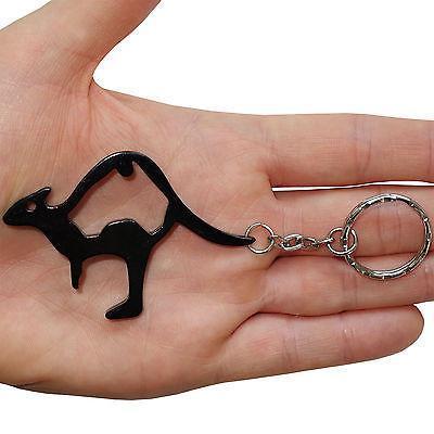 Black Kangaroo Metal Bottle Opener Keyring Keychain Keyfob Cool Party Bag Toy