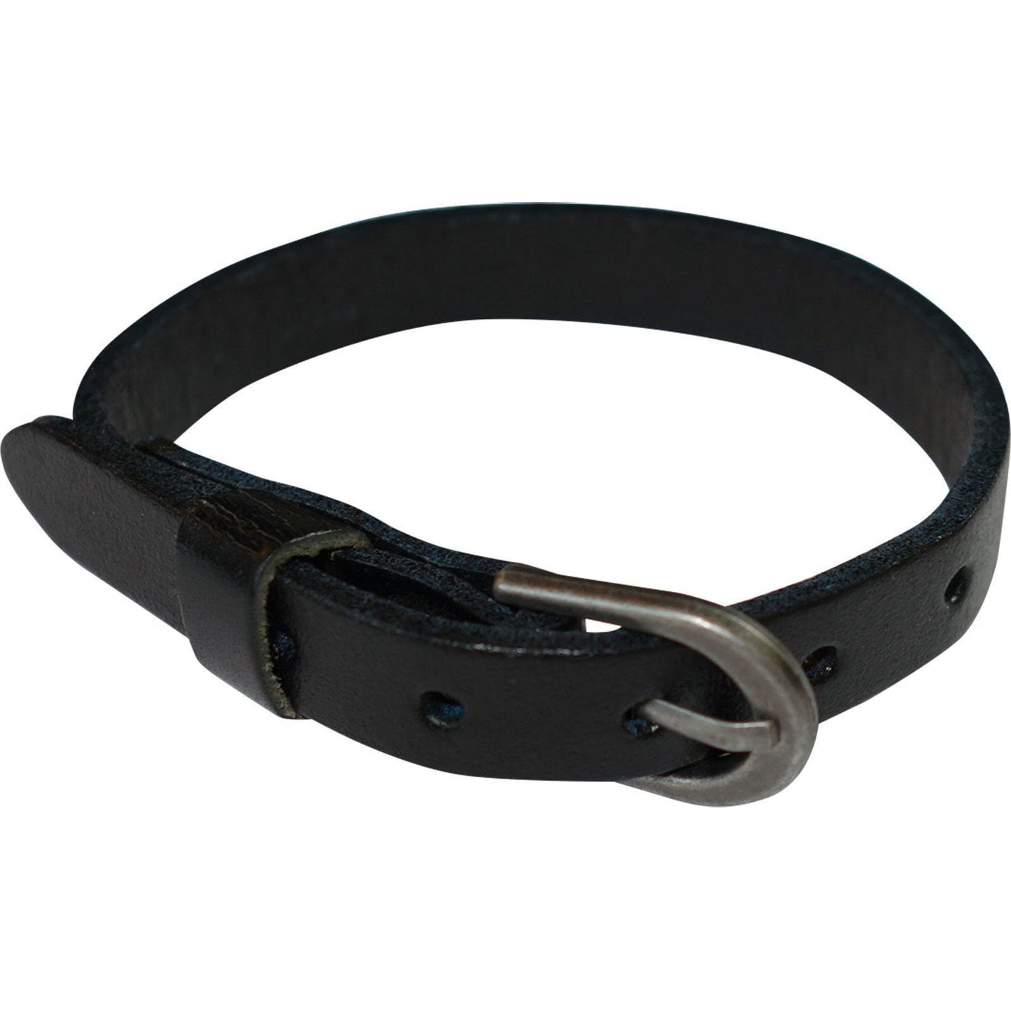 Black Leather Belt Bracelet Wristband Bangle Mens Womens Boys Girls Jewellery