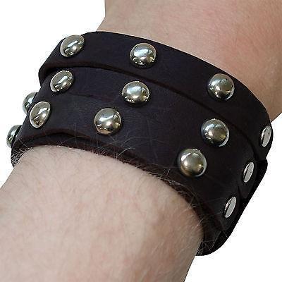 Black Leather Stud Bracelet Wristband Bangle Mens Womens Surfer Tribal Biker Emo Black Leather Stud Bracelet Wristband Bangle Mens Womens Surfer Tribal Biker Emo