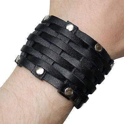Black Leather Studded Bracelet Wristband Bangle Mens Womens Ladies Girls Boys Black Leather Studded Bracelet Wristband Bangle Mens Womens Ladies Girls Boys