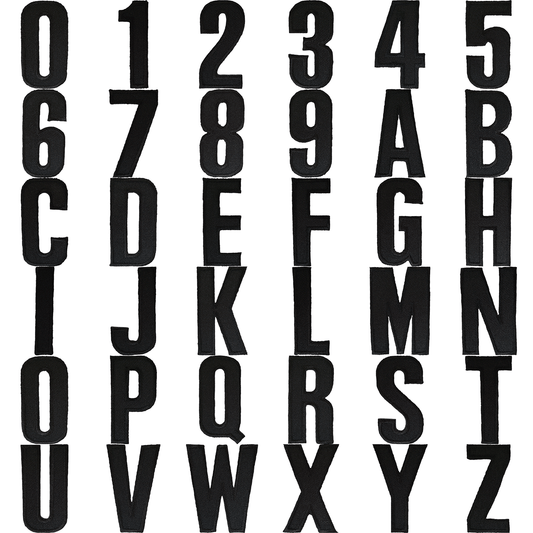 Black Letter Number Iron Sew On Patches Badges Name Letters Numbers Badge Patch
