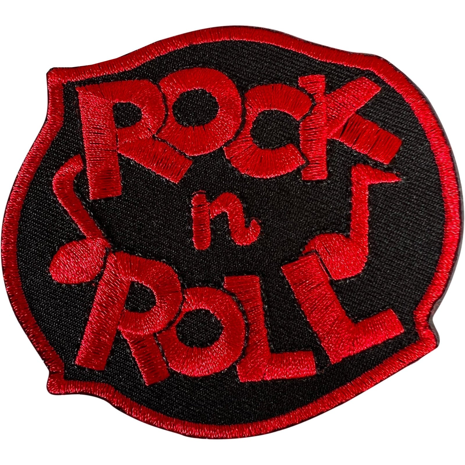 Black Red Rock and Roll Patch Iron Sew On T Shirt Jacket Bag Embroider