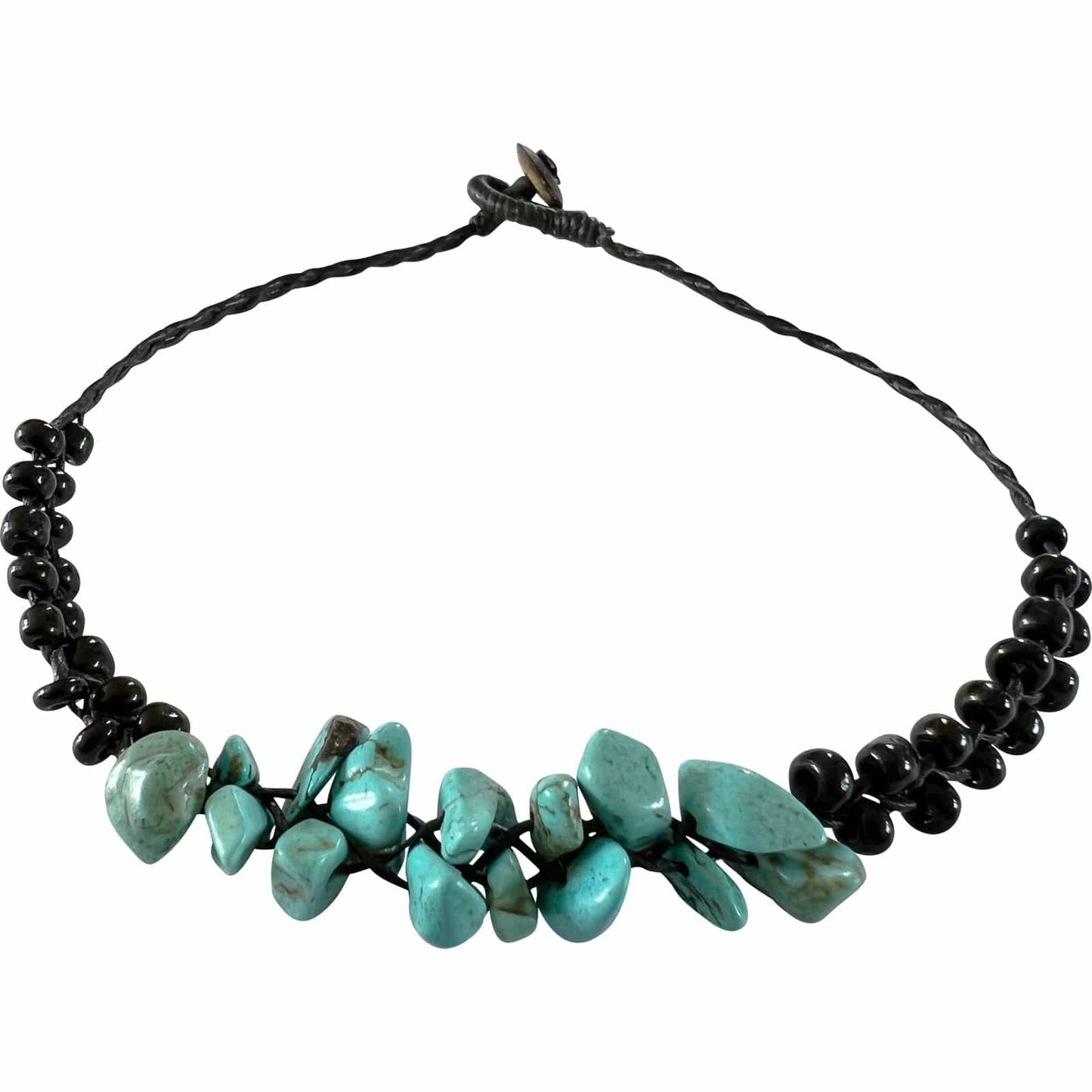 Black Turquoise Beads Anklet Cord Foot Chain Ankle Bracelet Handmade Jewellery