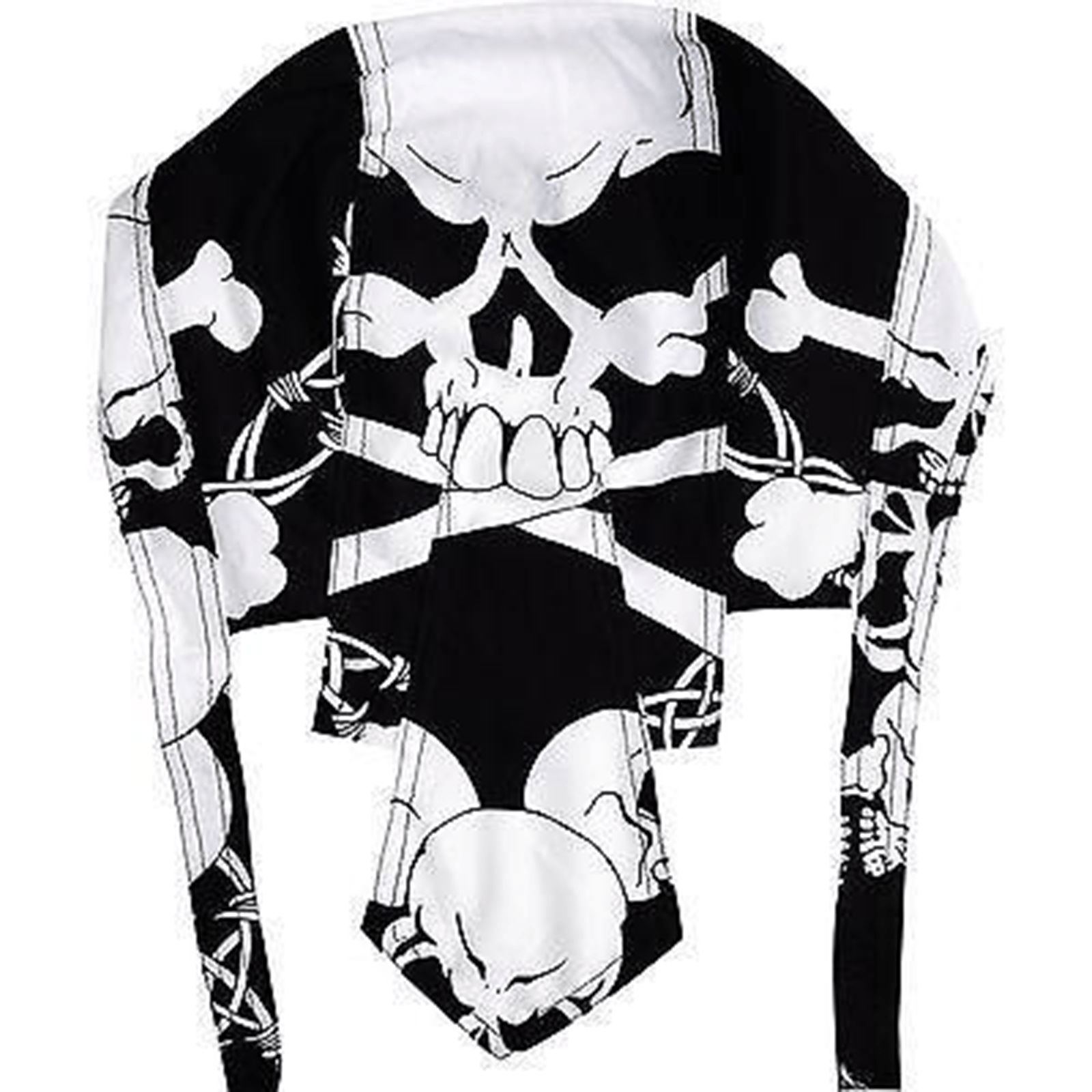 Black White Skull Zandana Bandana Motorbike Biker Sun Hat Cap Pirate Fancy Dress