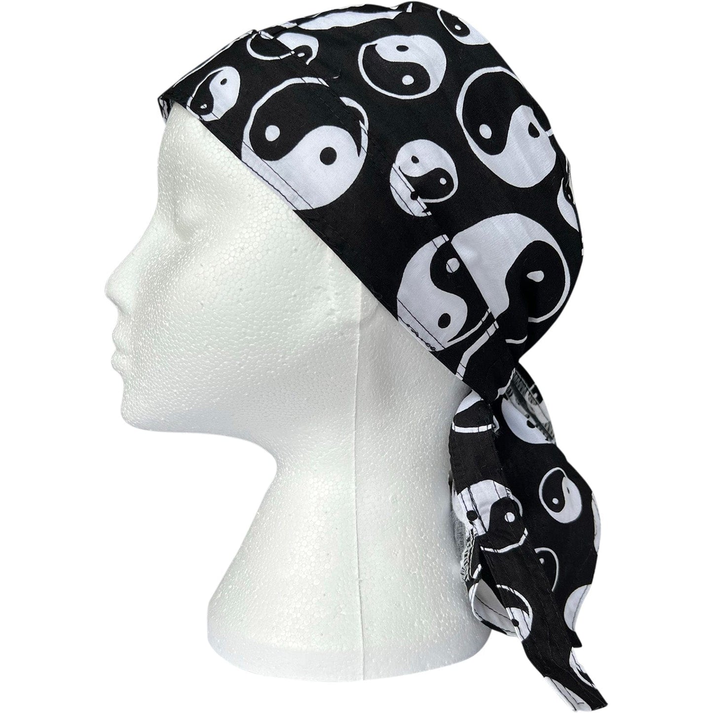 Black White Yin Yang Bandana Zandana Hairband Headband Headscarf Durag Hat Cap