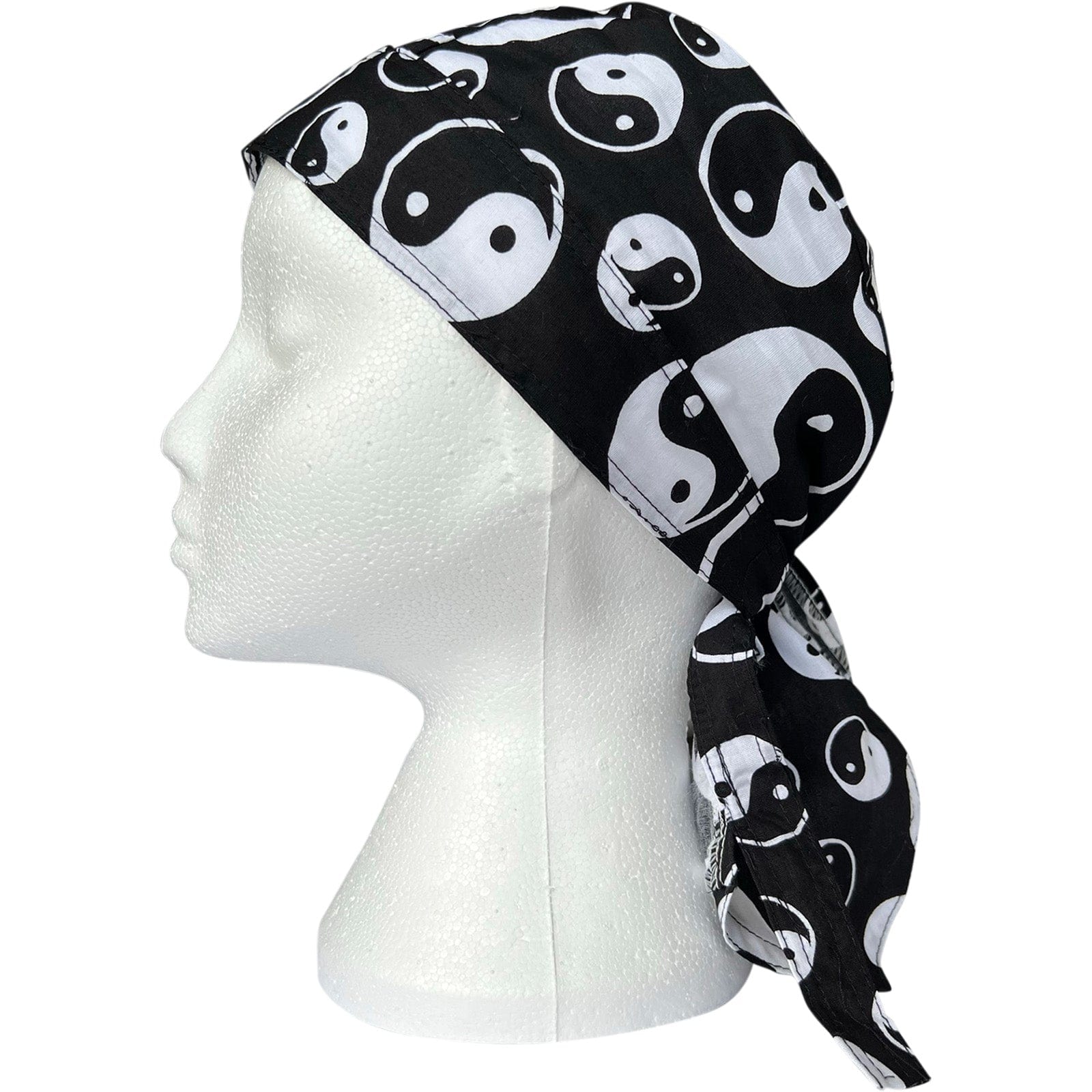 Black White Yin Yang Bandana Zandana Hairband Headband Headscarf Durag Hat Cap