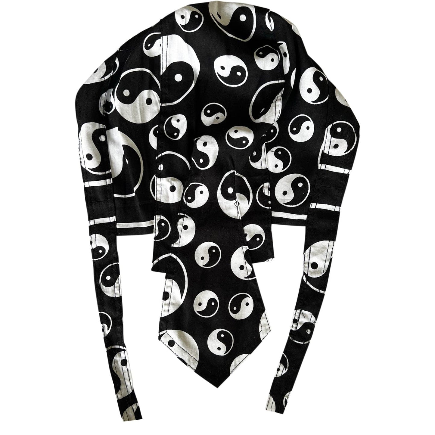 Black White Yin Yang Bandana Zandana Hairband Headband Headscarf Durag Hat Cap