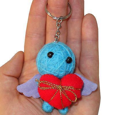 Blue Cherub Cupid Purple Wings Red Love Heart Voodoo Doll Keyring Toy Bag Charm Blue Cherub Cupid Purple Wings Red Love Heart Voodoo Doll Keyring Toy Bag Charm