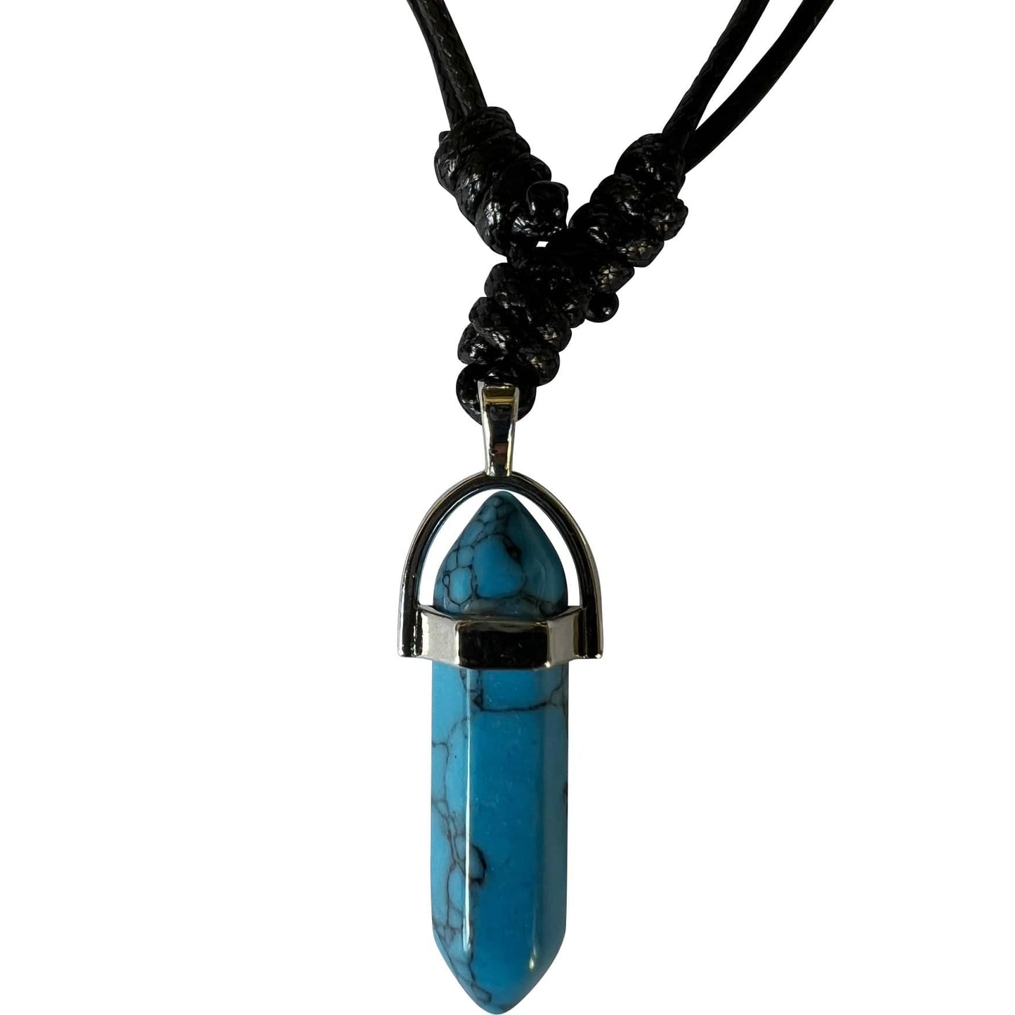 Blue Howlite Crystal Necklace Pendant Womens Mens Girls Natural Gemstone Jewellery