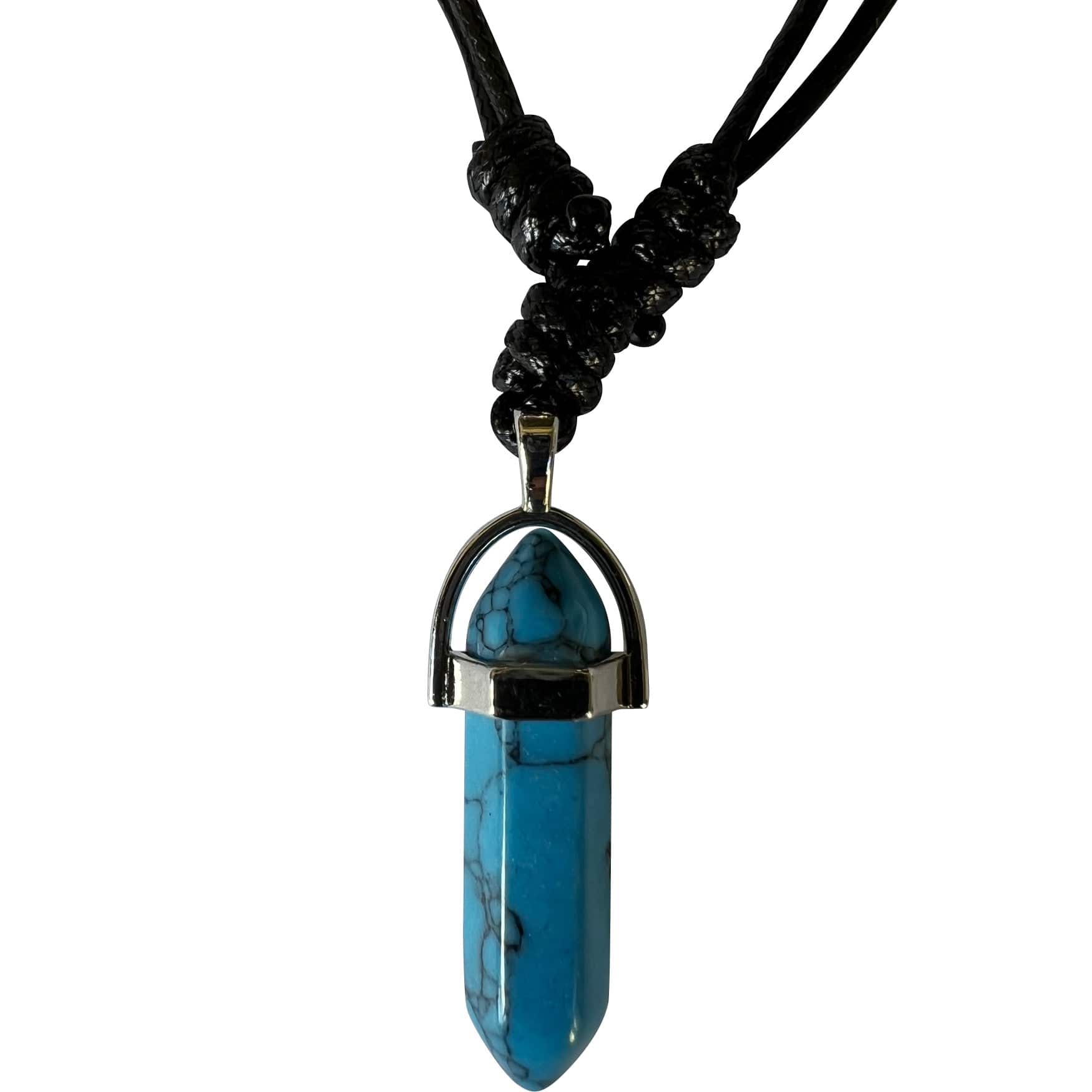 Blue Howlite Crystal Necklace Pendant Womens Mens Girls Natural Gemstone Jewellery