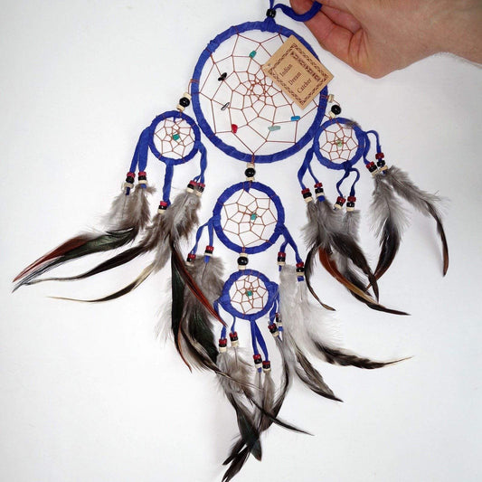 Blue Indian Web Dreamcatcher Boys Girls Bedroom Decoration Small Dream Catcher