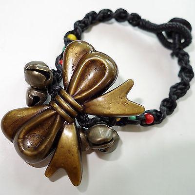Bow Jingle Bells Wristband Friendship Charm Bracelet Bangle Womens Girls Ladies