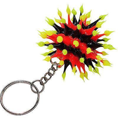 Bright Spiky Neon Ball Keyring Rubber Silicone Keychain Key Ring Chain Fob Toy Bright Spiky Neon Ball Keyring Rubber Silicone Keychain Key Ring Chain Fob Toy