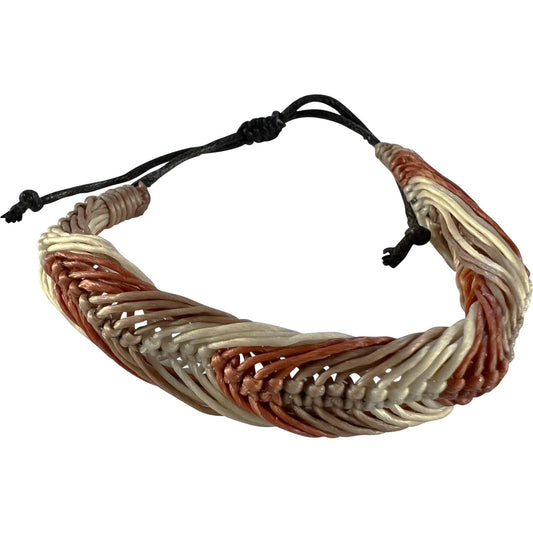 Brown Beige Bracelet Wristband Bangle Mens Womens Boys Girls Handmade Jewellery