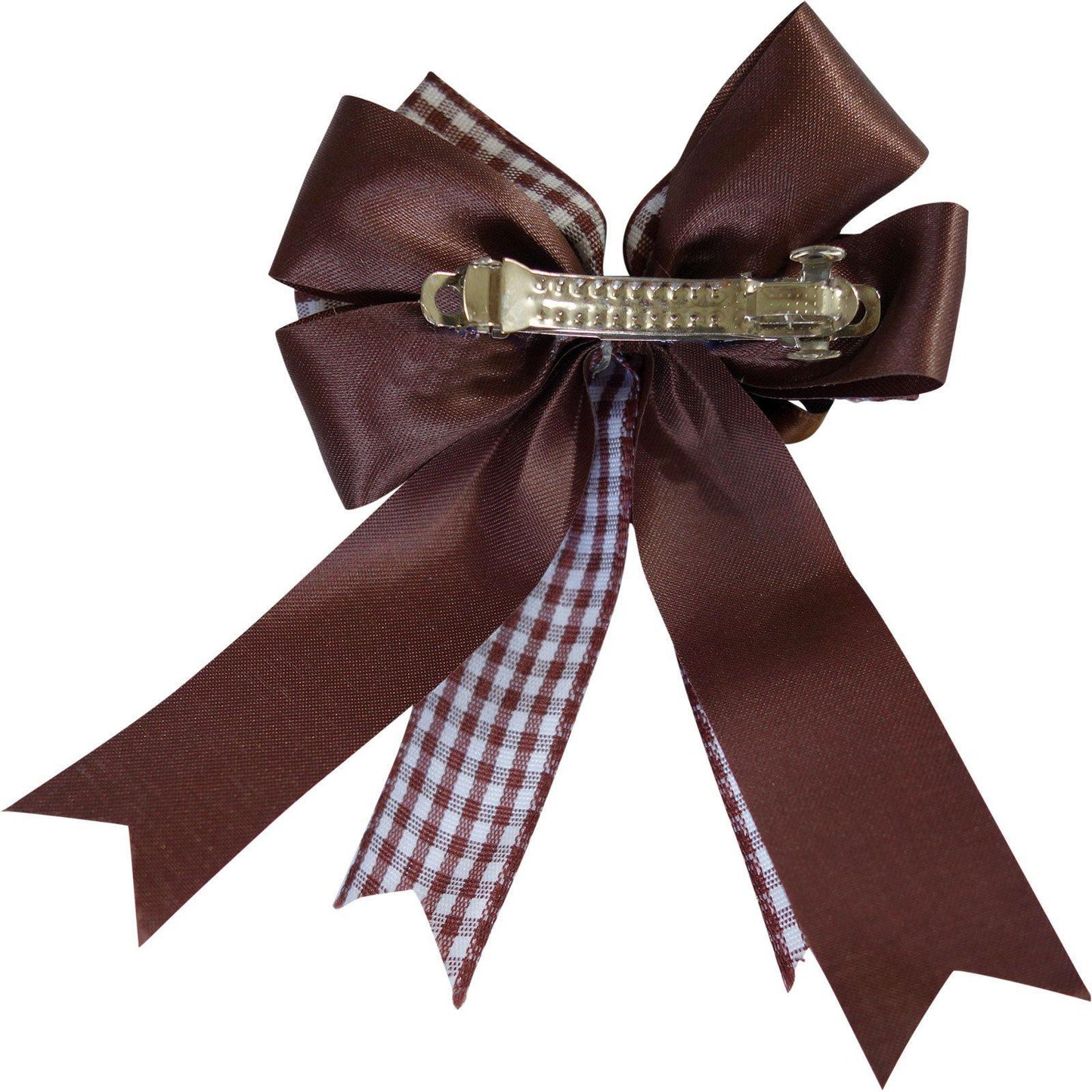 Brown Bow Hair Clip Ribbon Grip Clasp Barrette Girls Childrens Kids Accessories