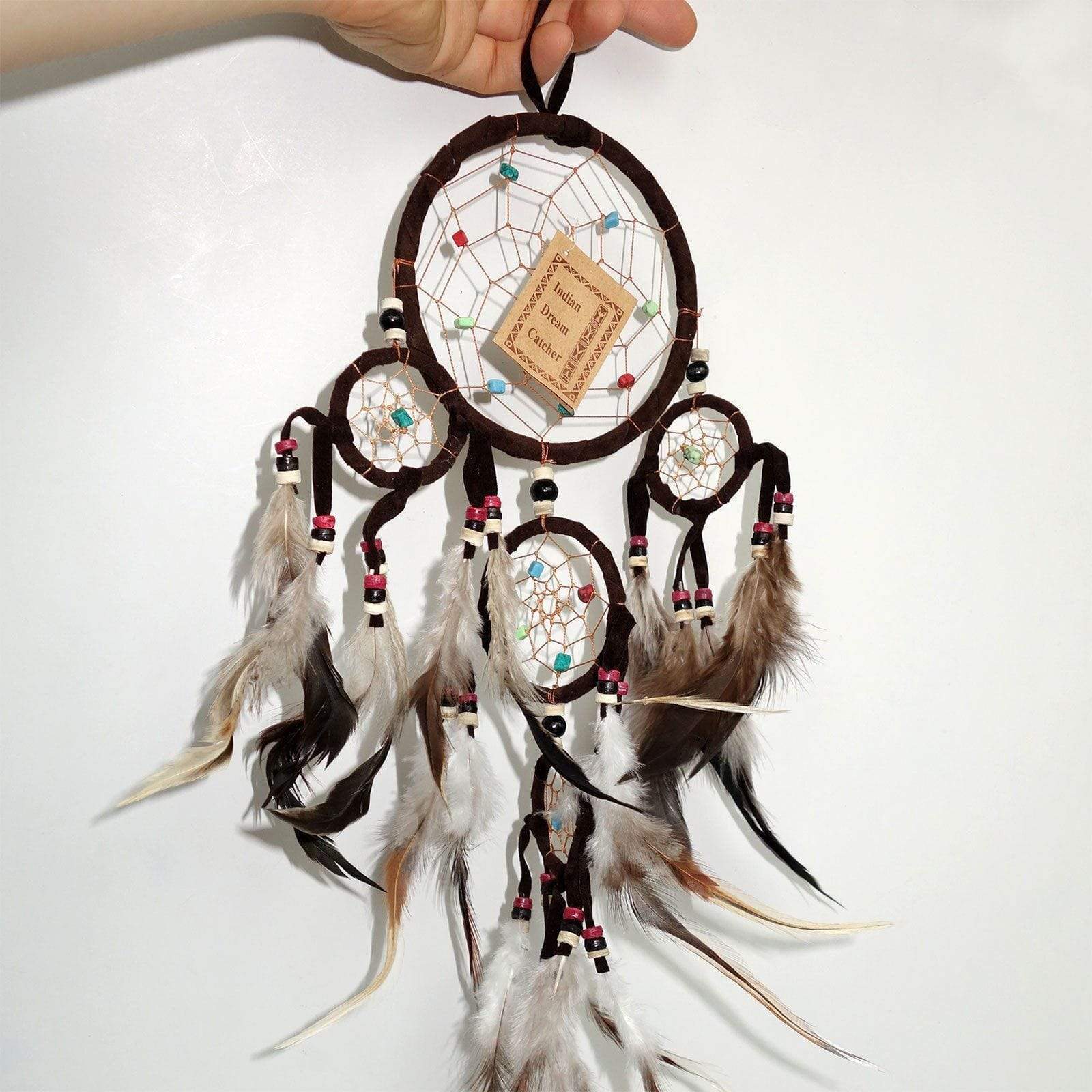 Brown Indian Dreamcatcher Childrens Kids Bedroom Decoration Small Dream Catcher