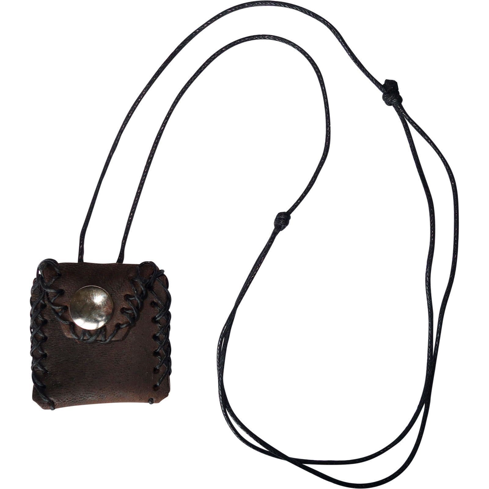 Brown Leather Passport Photo Picture Locket Pendant Chain Necklace Mens Womens