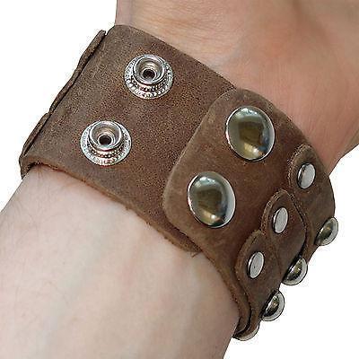 Brown Leather Studded Bracelet Wristband Bangle Mens Womens Ladies Boys Jewelry Brown Leather Studded Bracelet Wristband Bangle Mens Womens Ladies Boys Jewelry